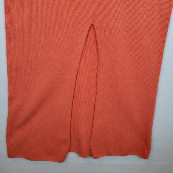 Free People Womens Trixie Beach Maxi Ribbed Knit Sweater Dress Size Small Orange - Picture 3 of 9